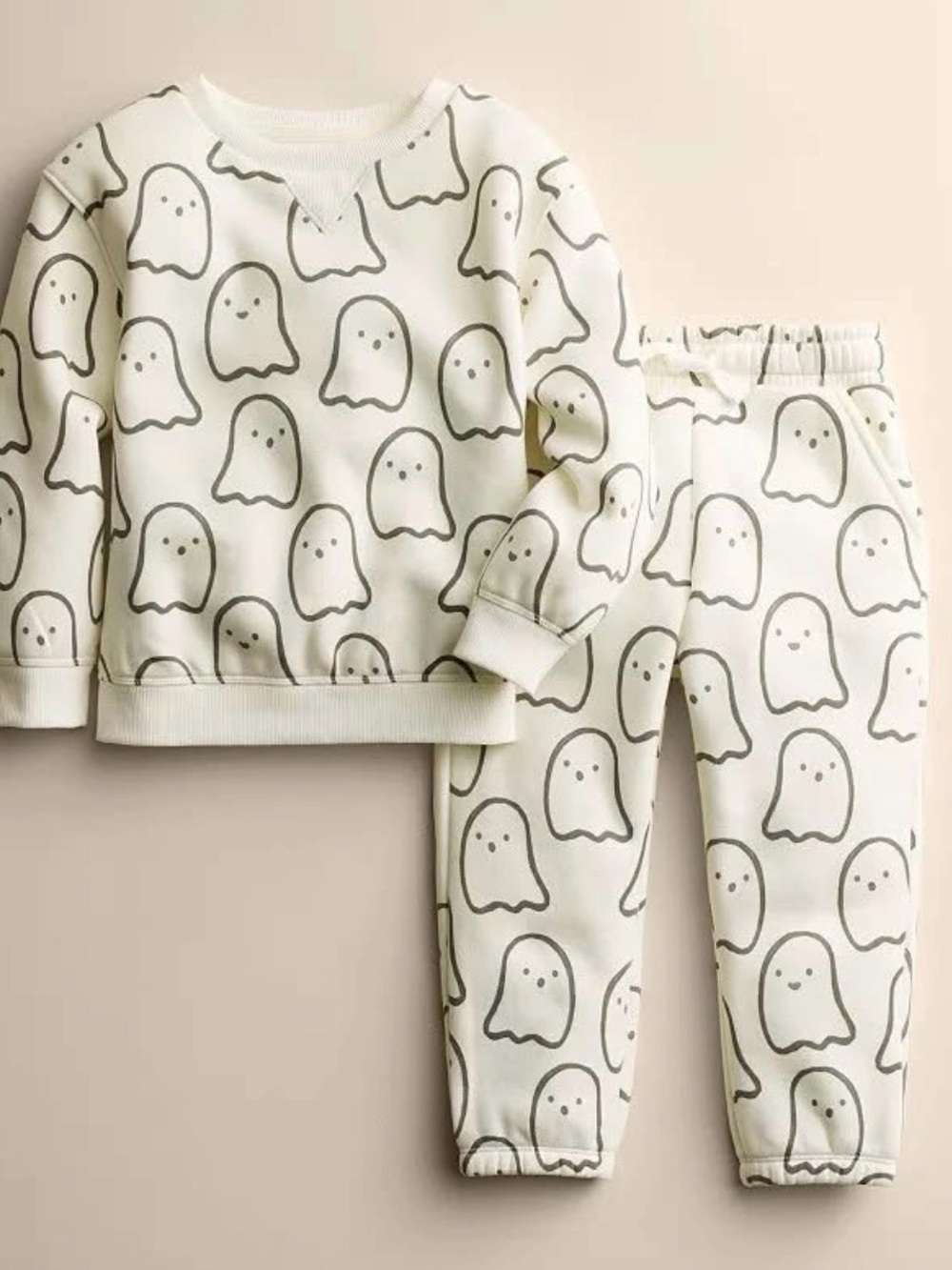 Like New Baby & Toddler Little Co. Halloween Ghost Comfy Set 9 Months